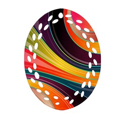 Abstract Colorful Background Wavy Oval Filigree Ornament (two Sides)