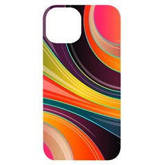 Abstract Colorful Background Wavy Iphone 14 Black Uv Print Case by Simbadda