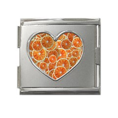Oranges Background Texture Pattern Mega Link Heart Italian Charm (18mm)