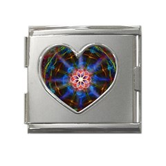 Mandala Pattern Kaleidoscope Mega Link Heart Italian Charm (18mm)