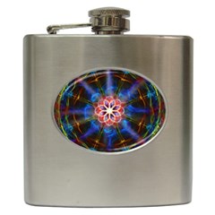 Mandala Pattern Kaleidoscope Hip Flask (6 Oz) by Simbadda