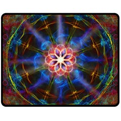 Mandala Pattern Kaleidoscope Two Sides Fleece Blanket (medium) by Simbadda