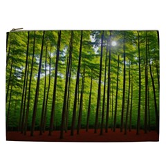 Green Forest Jungle Trees Nature Sunny Cosmetic Bag (xxl) by Ravend