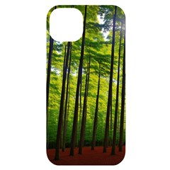 Green Forest Jungle Trees Nature Sunny Iphone 14 Plus Black Uv Print Case by Ravend