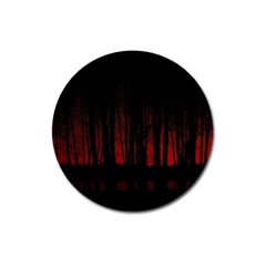 Scary Dark Forest Red And Black Magnet 3  (round)