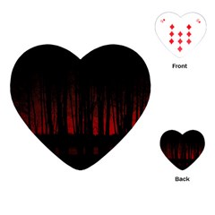 Scary Dark Forest Red And Black Playing Cards Single Design (heart) by Ravend