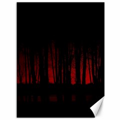 Scary Dark Forest Red And Black Canvas 36  X 48 