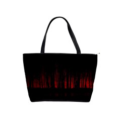 Scary Dark Forest Red And Black Classic Shoulder Handbag by Ravend