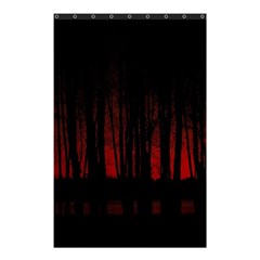 Scary Dark Forest Red And Black Shower Curtain 48  X 72  (small)  by Ravend