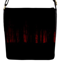 Scary Dark Forest Red And Black Flap Closure Messenger Bag (s) by Ravend