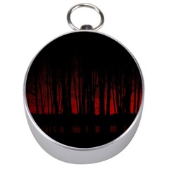 Scary Dark Forest Red And Black Silver Compasses by Ravend