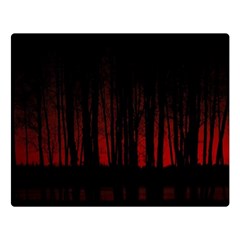 Scary Dark Forest Red And Black Two Sides Premium Plush Fleece Blanket (large)