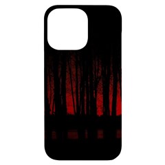 Scary Dark Forest Red And Black Iphone 14 Pro Max Black Uv Print Case by Ravend