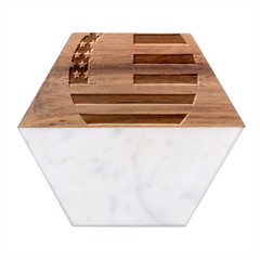 United Of America Usa Flag Marble Wood Coaster (hexagon) 