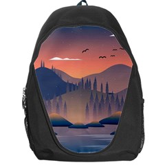 Cool Landscape Night Minimal Art Minimalist Backpack Bag