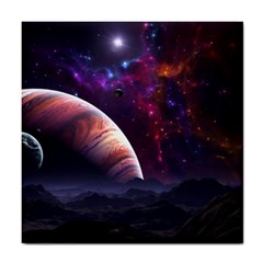 Clouds Fantasy Space Landscape Colorful Planet Tile Coaster