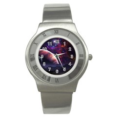 Clouds Fantasy Space Landscape Colorful Planet Stainless Steel Watch