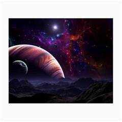 Clouds Fantasy Space Landscape Colorful Planet Small Glasses Cloth (2 Sides) by Ravend