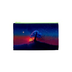 Dark Tree Sunset Landscape Art Cosmetic Bag (xs)