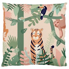 Kids Animals & Jungle Friends Standard Premium Plush Fleece Cushion Case (one Side) by Ravend