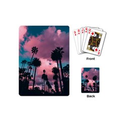 Nature Sunset Sky Clouds Palms Tropics Porous Playing Cards Single Design (mini) by Ravend