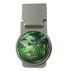 Anime Green Forest Jungle Nature Landscape Money Clips (round)  by Ravend