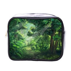 Anime Green Forest Jungle Nature Landscape Mini Toiletries Bag (one Side)
