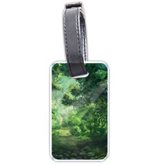 Anime Green Forest Jungle Nature Landscape Luggage Tag (one Side)
