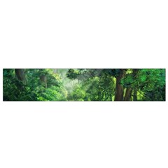 Anime Green Forest Jungle Nature Landscape Small Premium Plush Fleece Scarf by Ravend