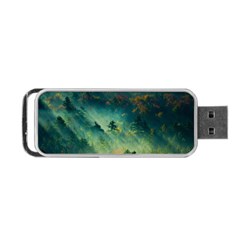 Green Tree Forest Jungle Nature Landscape Portable Usb Flash (one Side)