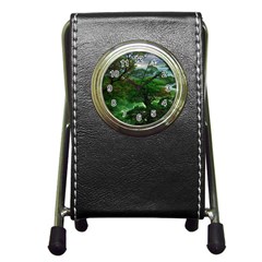 Jungle Forreast Landscape Nature Pen Holder Desk Clock