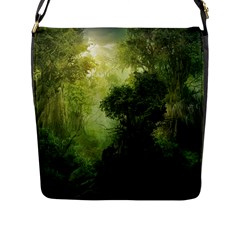 Green Beautiful Jungle Flap Closure Messenger Bag (l)