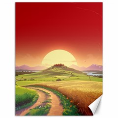 Landscape Sunset Orange Sky Pathway Art Canvas 12  X 16 