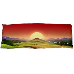 Landscape Sunset Orange Sky Pathway Art Body Pillow Case (dakimakura)
