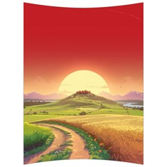 Landscape Sunset Orange Sky Pathway Art Back Support Cushion by Ravend