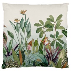 Tropical Jungle Plants Large Premium Plush Fleece Cushion Case (one Side) by Ravend