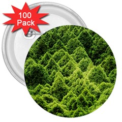 Green Pine Forest 3  Buttons (100 Pack) 