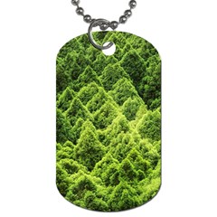 Green Pine Forest Dog Tag (one Side)