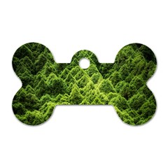 Green Pine Forest Dog Tag Bone (one Side) by Ravend