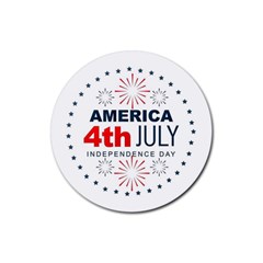 Independence Day Usa Rubber Coaster (round)