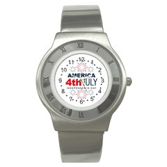 Independence Day Usa Stainless Steel Watch