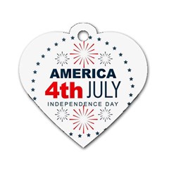 Independence Day Usa Dog Tag Heart (two Sides) by Ravend