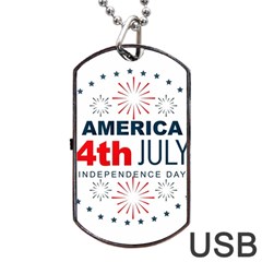 Independence Day Usa Dog Tag Usb Flash (two Sides) by Ravend