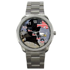 Freedom Patriotic American Usa Sport Metal Watch