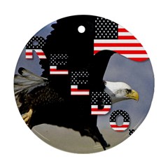 Freedom Patriotic American Usa Round Ornament (two Sides)