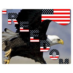 Freedom Patriotic American Usa Two Sides Premium Plush Fleece Blanket (medium) by Ravend