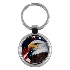 Fourth Of July Independence Day Usa American Pride Key Chain (round)