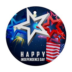 4th Of July Happy Usa Independence Day Ornament (round) by Ravend