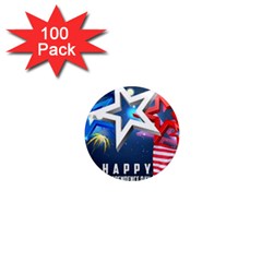 4th Of July Happy Usa Independence Day 1  Mini Magnets (100 Pack)  by Ravend