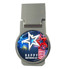 4th Of July Happy Usa Independence Day Money Clips (round) 